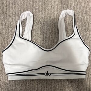 ALO Yoga White Leggings with Black Accents